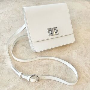 ESCADA SPORT White Leather Crossbody Handbag Clutch Made in Italy